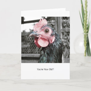 Shocked Chicken - Funny Hen Birthday Card Kaart