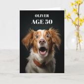 Shocked Dog Verjaardag Kaart, Grappig Schattige Do Kaart (Gele Bloem)