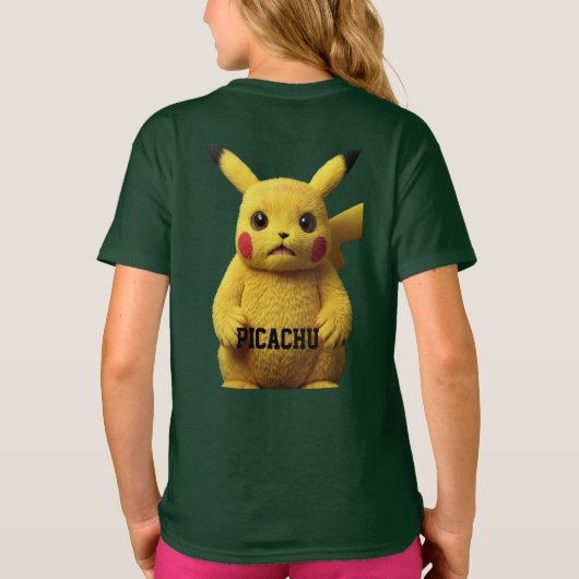 "Shocked Pikachu Mugshot — Designed T-shirt (Achterkant)