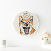 Shocked Shiba Inu "OH MY GOD"Surprise Meme Sticker Grote Klok (Huis)
