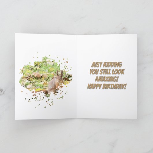 Shocked squirrel Birthday   Kaart (Binnen)