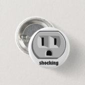 Shocking Electricity Wall Outlet Ronde Button 3,2 Cm (Voorkant /achterkant)