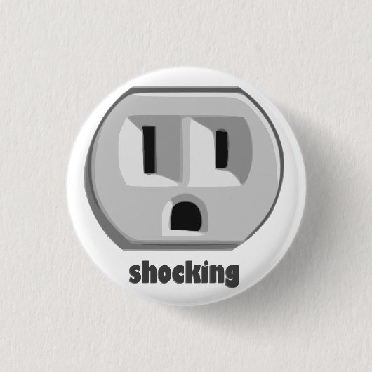 Shocking Electricity Wall Outlet Ronde Button 3,2 Cm (Voorkant)