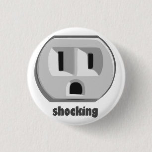 Shocking Electricity Wall Outlet Ronde Button 3,2 Cm