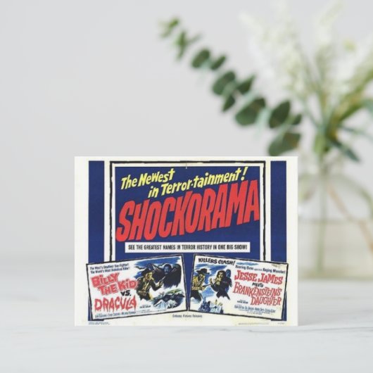 Shockorama double dracula mfrankenstein briefkaart (Staand voorkant)