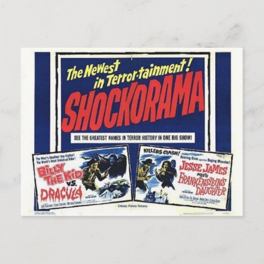 Shockorama double dracula mfrankenstein briefkaart (Voorkant)