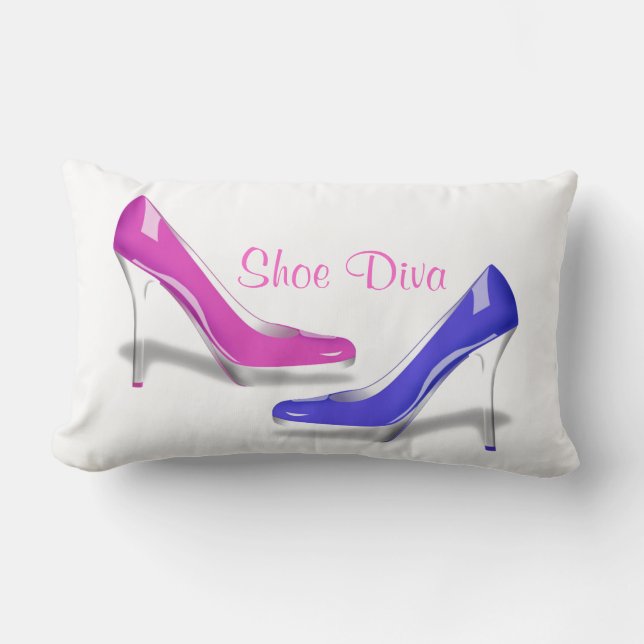 Shoe Diva - Schoenen maken me blij met de hoge hie Kussen (Voorkant)