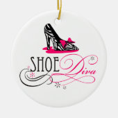 Shoe Diva Zebra Print Ornament (Voorkant)