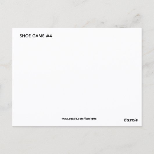 SHOE GAME #4 BRIEFKAART (Achterkant)