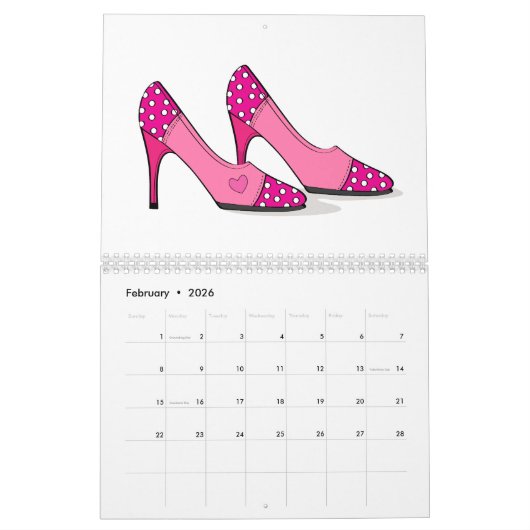 Shoe Lover Calendar Kalender (Feb 2026)