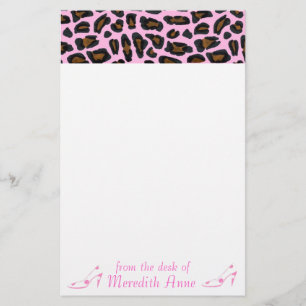 Shoe Lover Pink Leopard Print Briefpapier