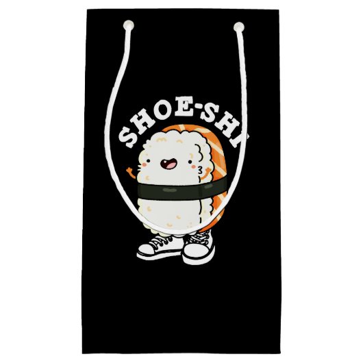 Shoe-shi Funny Sushi Pun Dark BG Klein Cadeauzakje (Voorkant)