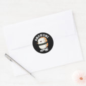 Shoe-shi Grappige Sushi Woordspeling Donkere Achte Ronde Sticker (Envelop)