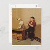 Shoe Shine Boy met Flute en Dog 1907 Briefkaart (Voorkant / Achterkant)