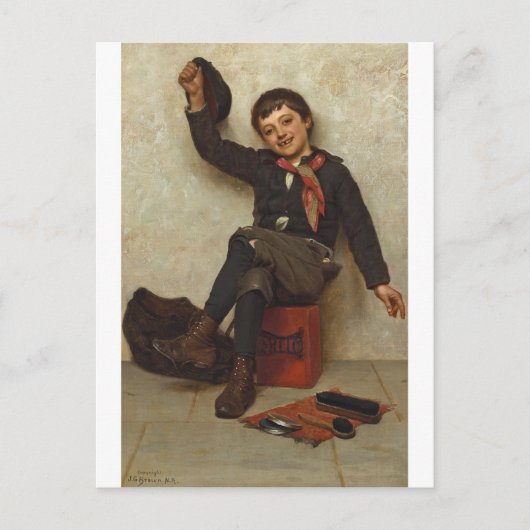 Shoe Shine Boy van John George Brown Briefkaart (Voorkant)