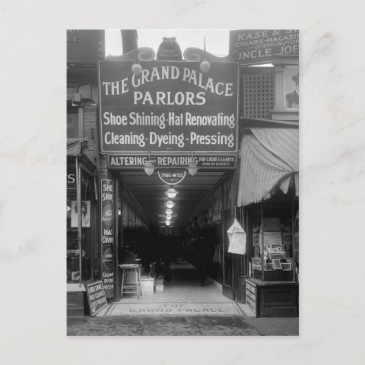 Shoe Shine Parlor, jaren 20 Briefkaart (Voorkant)