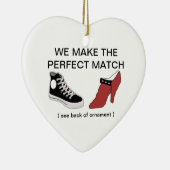 Shoe wil je me versieren? keramisch ornament (Rechts)