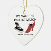 Shoe wil je me versieren? keramisch ornament (Links)