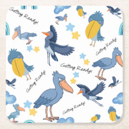 Shoebill Baby Shower Napkins Kartonnen Onderzetters