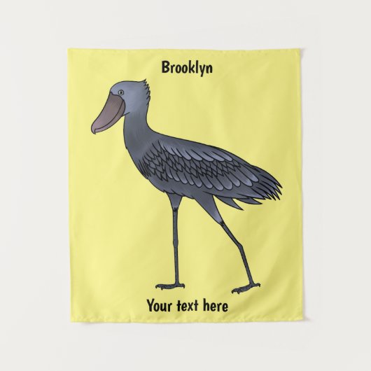 Shoebill bird cartoon illustration wandkleed (Voorkant)