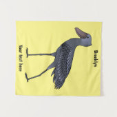 Shoebill bird cartoon illustration wandkleed (Voorkant (horizontaal))