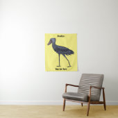 Shoebill bird cartoon illustration wandkleed (In situ)