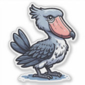 Shoebill bird Custom-Cut Vinyl Sticker (Voorkant)