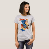 Shoebill, libel, en bloemen t-shirt (Voorkant volledig)