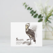 shoebill - mocha briefkaart (Staand voorkant)