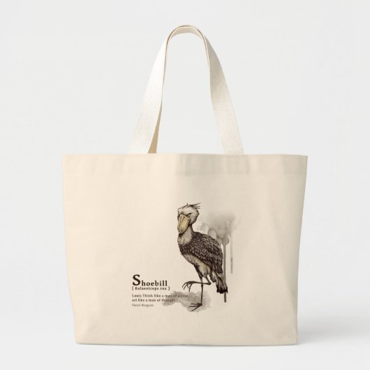 shoebill - mocha grote tote bag (Voorkant)