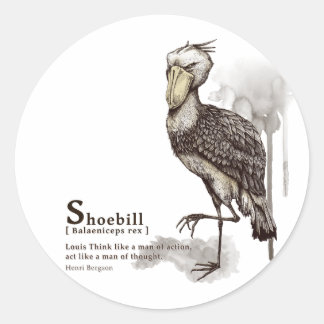 shoebill - mocha ronde sticker