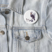 shoebill - plum ronde button 5,7 cm (In situ)