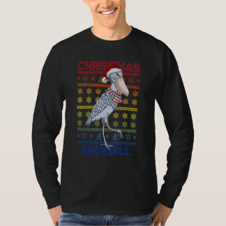 Shoebill Santa Hat Ugly Sweater Kerstbus Lov T-shirt