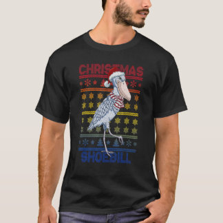 Shoebill Santa Hat Ugly Sweater Kerstbus Lov T-shirt