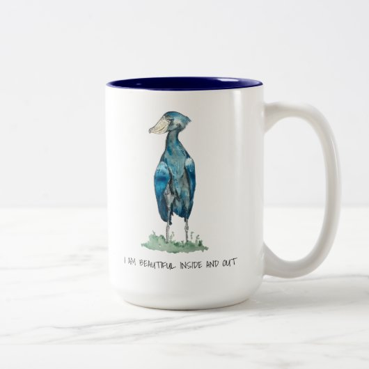Shoebill Stork Affirmations Two-Tone Coffee Mok (Rechts)