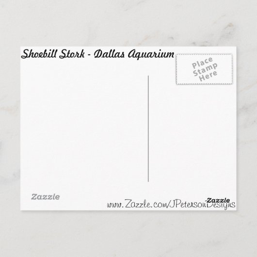 Shoebill Stork Briefkaart (Achterkant)