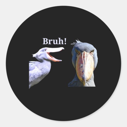 Shoebill Stork Bruh Giant Bird Ronde Sticker (Voorkant)