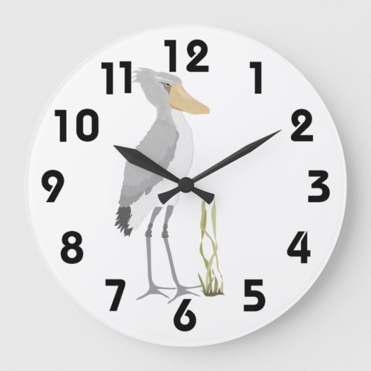 Shoebill Stork Clock Grote Klok (Voorkant)