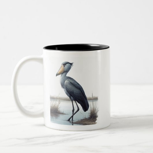 Shoebill Stork Tweekleurige Koffiemok (Links)
