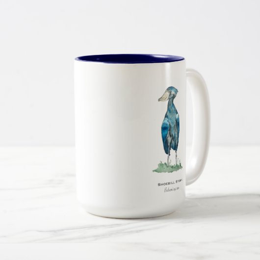 Shoebill Stork Two-Tone Coffee Mok (Voorkant rechts)