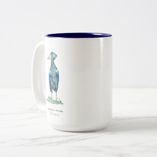 Shoebill Stork Two-Tone Coffee Mok (Voorkant links)