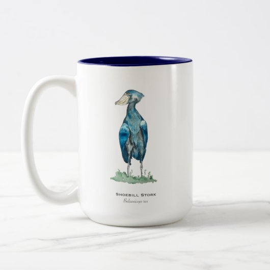 Shoebill Stork Two-Tone Coffee Mok (Links)