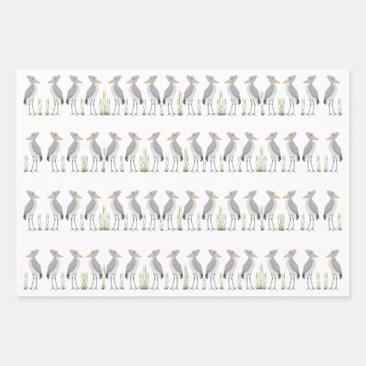 Shoebill Stork Wrapping Paper Sheets (Voorkant 3)