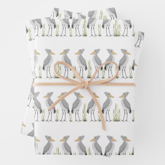 Shoebill Stork Wrapping Paper Sheets (In situ)