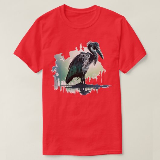 Shoebill waterverf t-shirt (Design voorkant)