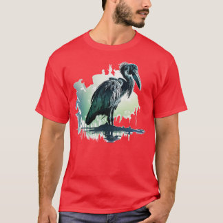 Shoebill waterverf t-shirt