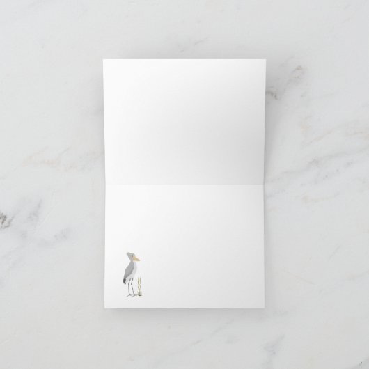 Shoebill Wenskaart Kaart (Binnen)