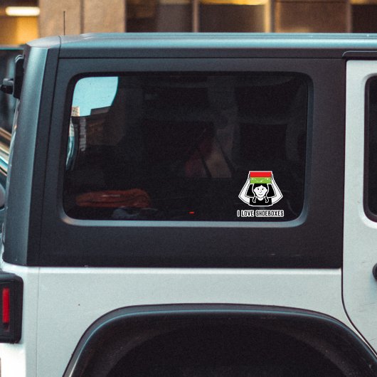Shoebox Familie Vinyl Auto Raam Sticker - Meisje