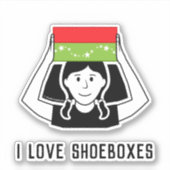 Shoebox Familie Vinyl Auto Raam Sticker - Meisje (Voorkant)