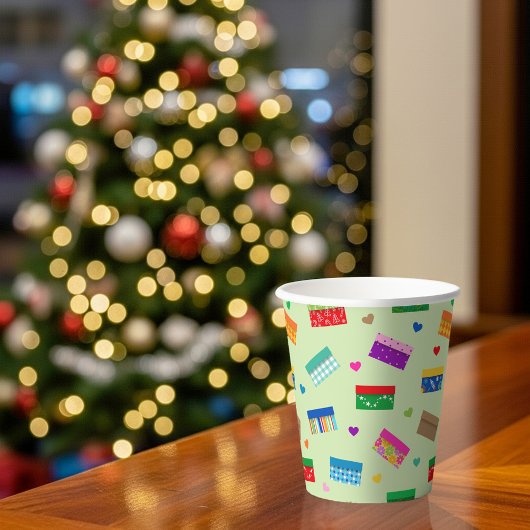 Shoebox Love Paper Cup - Groen Papieren Bekers